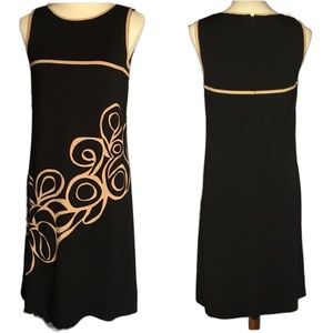 Chetta B Sunhee Black Tan Tank Mod Sheath Dress 4 VGUC